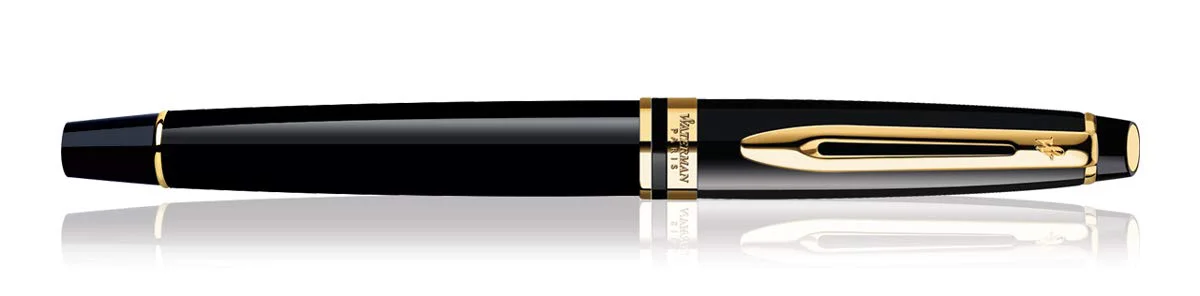 Waterman Expert Gold Trim Fountain Pen, Medium Nib (Blue) - image 2