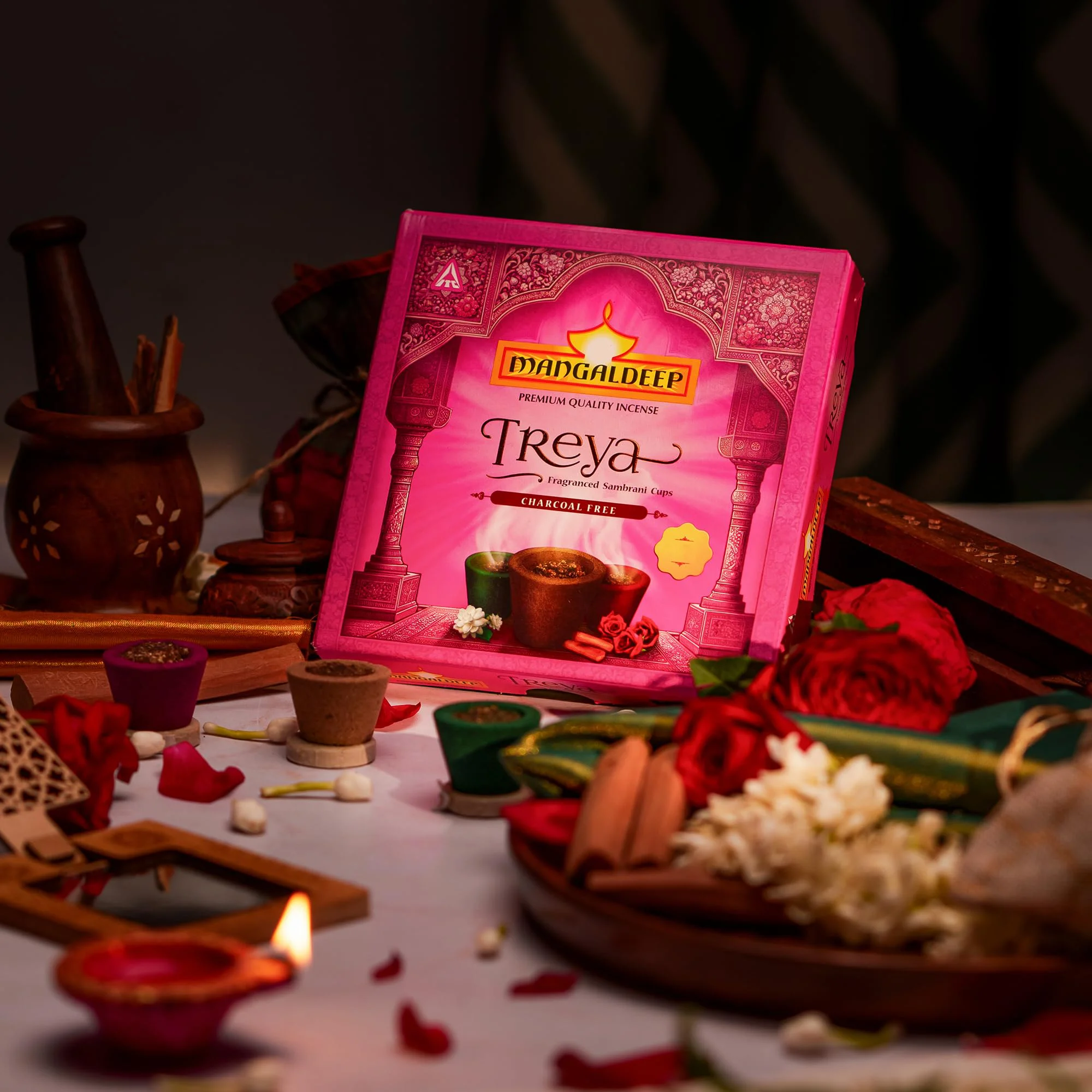 Mangaldeep Treya Power of 3in1 Sambrani Cups - 9 Cups - image 2