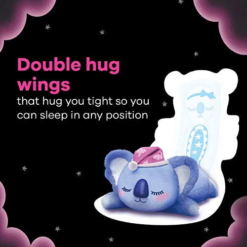 Whisper Bindazzz Night Koala Soft Sanitary Pads|Pack of 10 Pads|XXL+|upto 0% Leaks|60% Longer & wider back|Super Soft topsheet|Double hug wings|Irritation free|36 cm Long|With disposable wrap - image 2