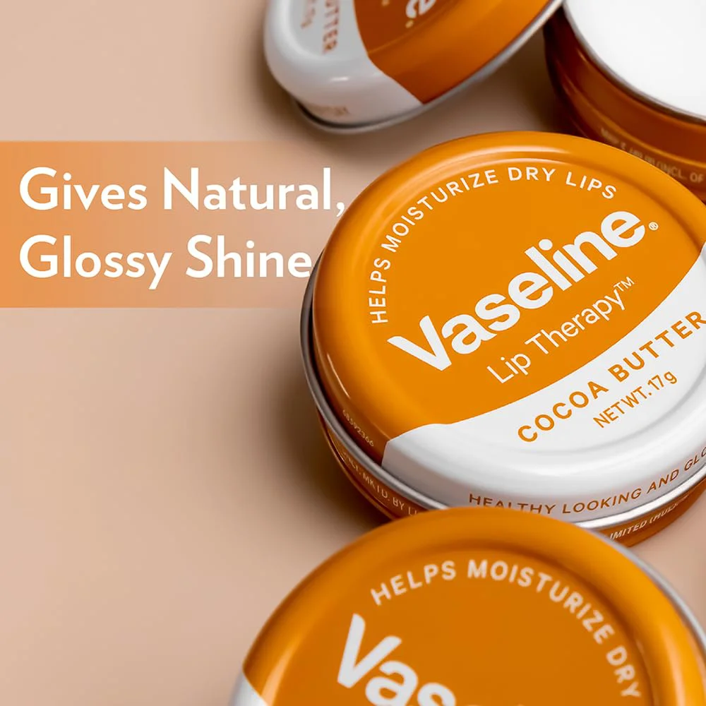 Vaseline Lip Tins Cocoa Butter, 17g | Infused with Cocoa Butter for Hydration & Glossy Shine - image 2