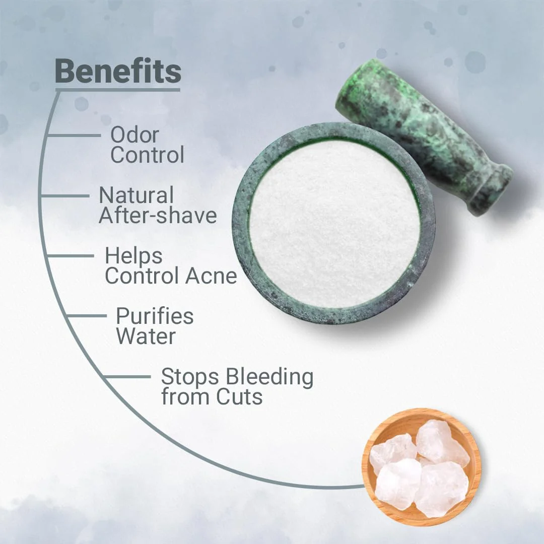 minature Purified Fitkari Alum powder (phitkari) for Skin Care |Water Purify| Pure Alum powder |Cruelty Free (100gm) - image 2
