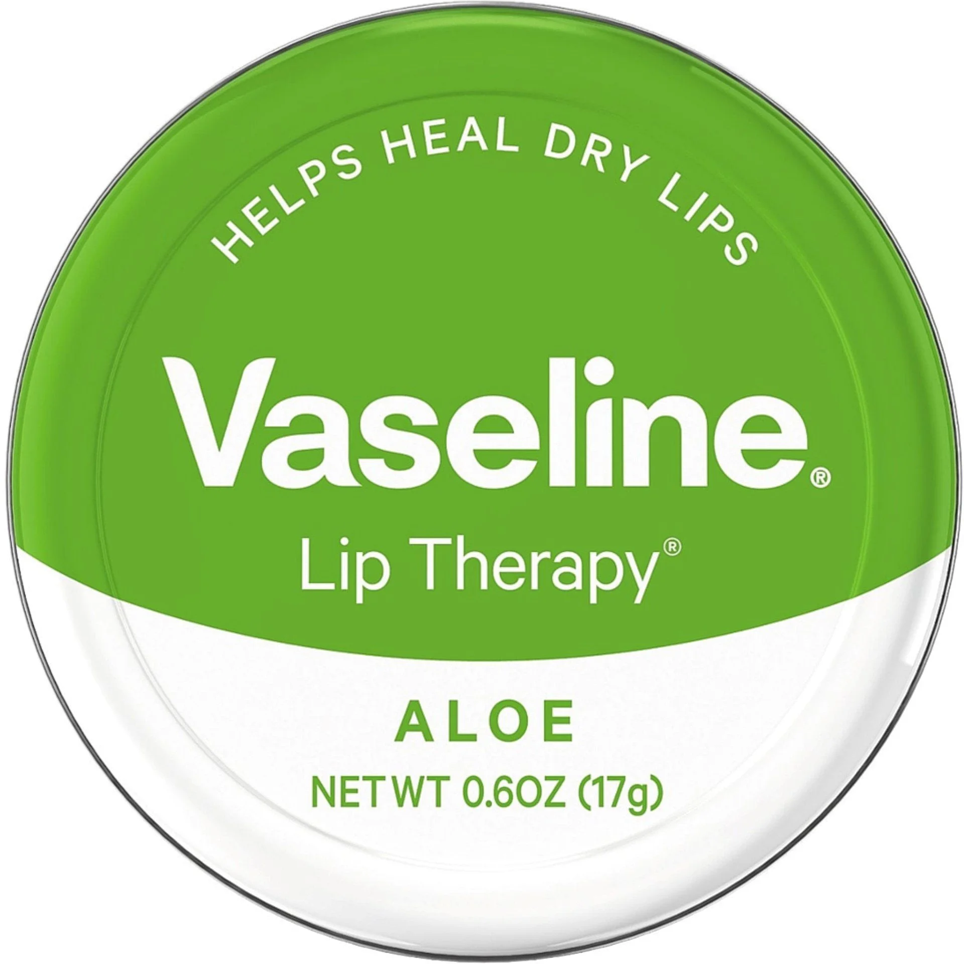 Vaseline Therapy Lip Balm Tin, Aloe Vera, Green, 17 g
