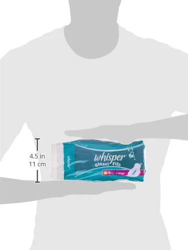 Whisper Maxi Nights Sanitary Pads for Women, Large, 8 Napkins - image 1