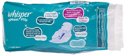 Whisper Maxi Nights Sanitary Pads for Women, Large, 8 Napkins - image 2