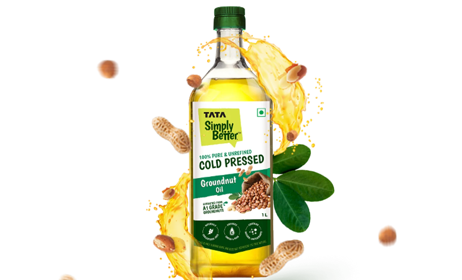 Tata Simply Better - Cold Pressed Groundnut Oil - 1L