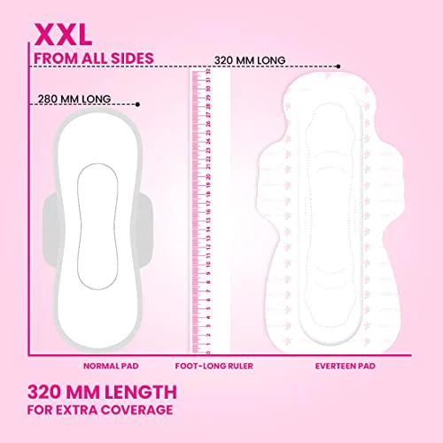 everteen Period Care XXL Soft Neem-Safflower Sanitary Pads for Women - 40 Pads, Rash Free, Anti Tan, Skin Friendly, Double Wing Shape, Advanced Leak Protection, XX Large, 320mm - 1 Pack (40 Pads) - image 2