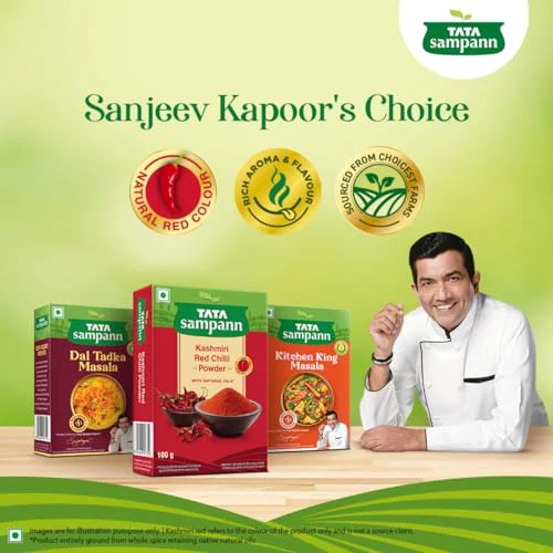 Tata Sampann Kashmiri Red Chilli Powder with Natural Oils, 100g, Kashmiri Lal Mirch Powder, With Exclusive Recipe - image 2