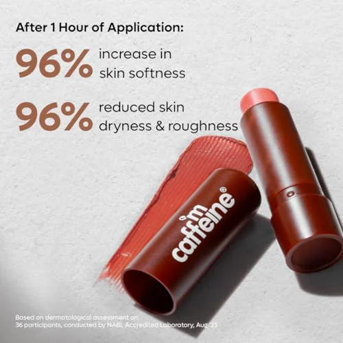 mCaffeine Tinted Lip Balm for Dry & Chapped Lips | 24 Hour Moisturization With Sheer Pink Tint | Choco Lip balm with Cocoa Butter & Berry Extract For Men & Women | For All Skin Types - image 1