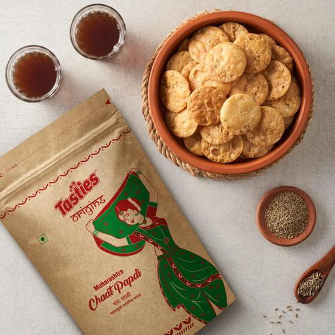 Tasties Origins Maharashtra Chaat Namkeen Papdi - Crispy, 150 g