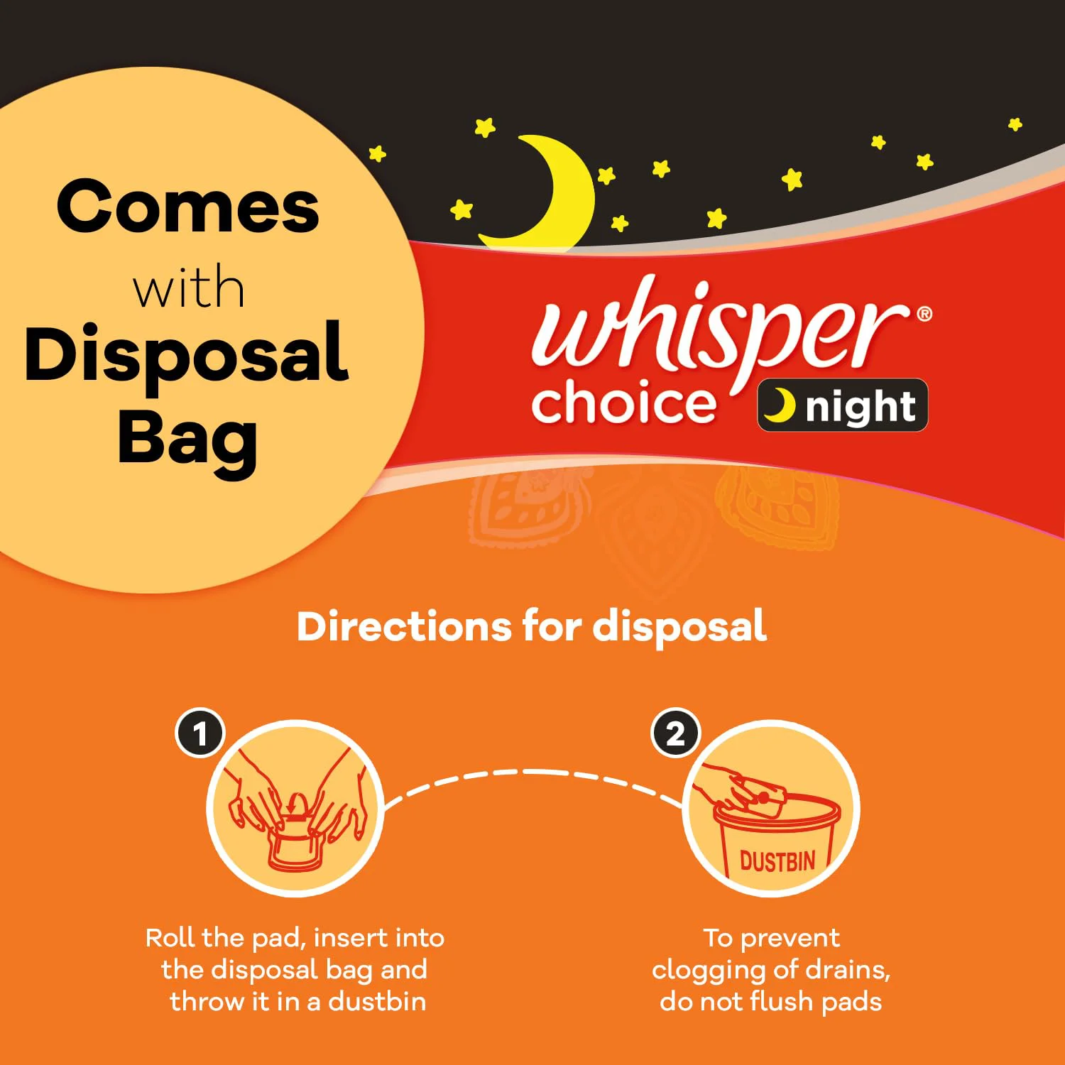 Whisper Ultra Overnight Sanitary Pad For Women With Wings - XXl, 40 Pads - image 1