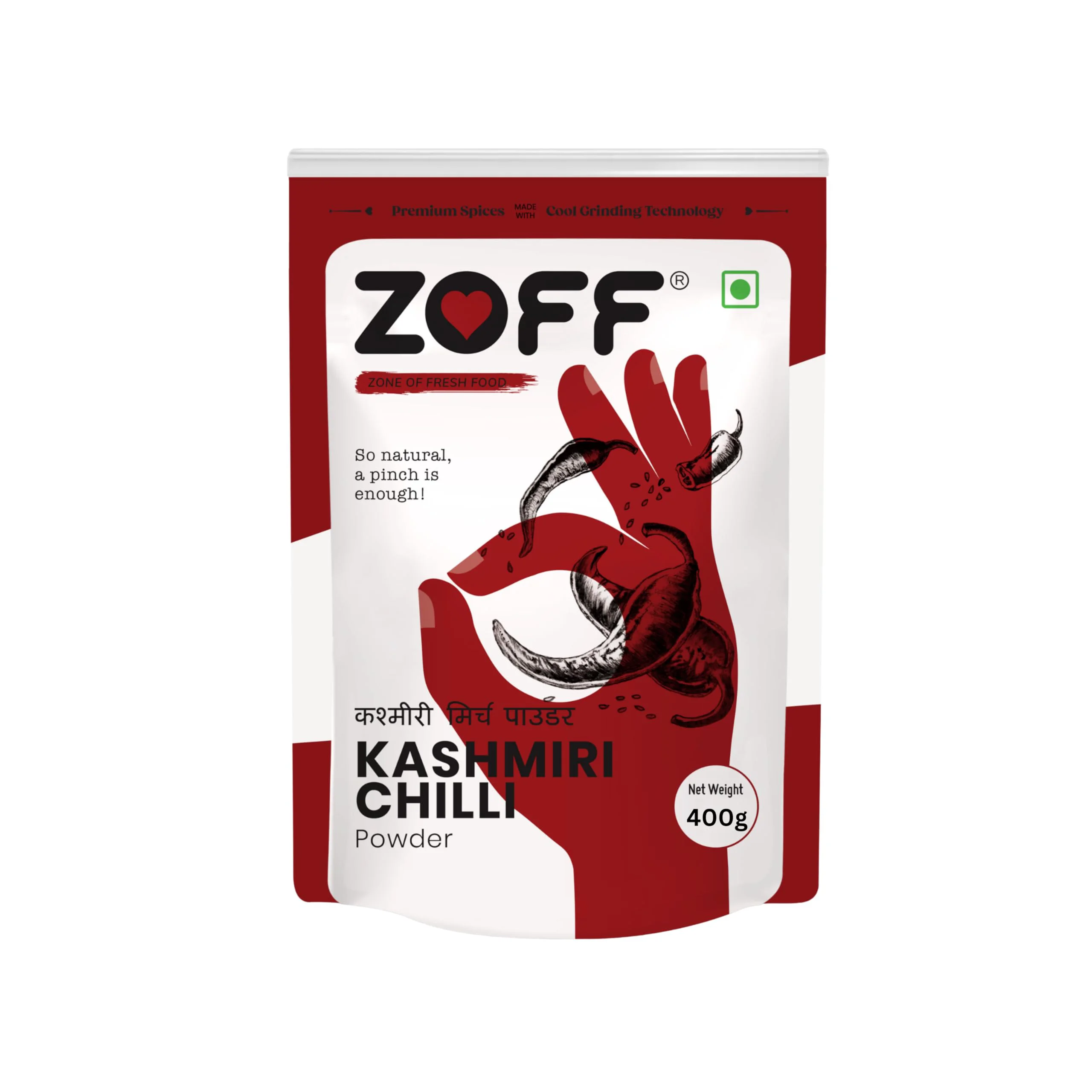 Zoff Kashmiri Red Chilli Powder | Pure & Natural | New Weight 400 gm - image 1