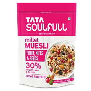 Tata Soulfull Fruits, Nuts & Seeds Millet Muesli, Contains Flax, Pumpkin & Chia Seeds, 500g