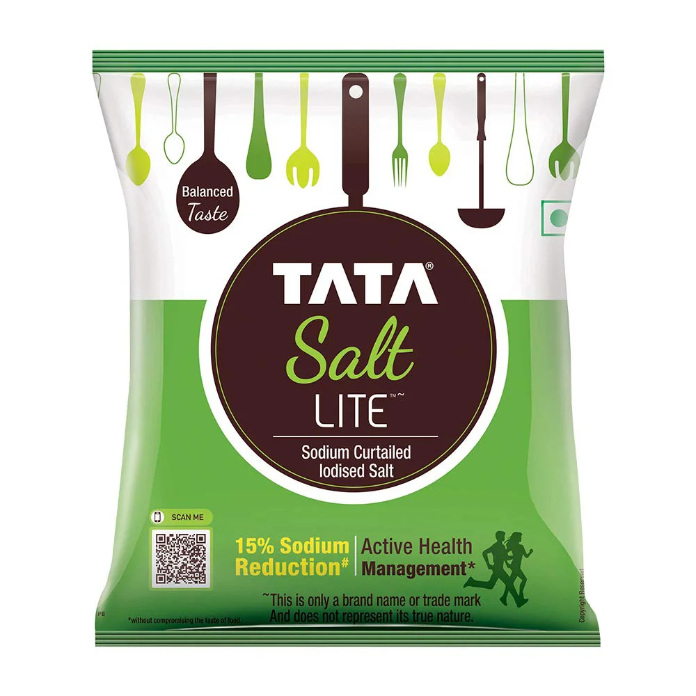 Tata Salt Lite, 15% Low Sodium Iodised Salt, 1kg