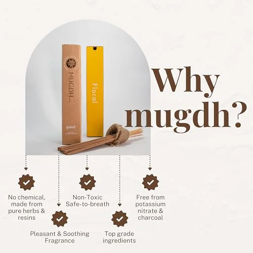 Mugdh Natural Incense Sticks (Pack of 1) - 50 Sticks | 100% Natural Ingredients | Charcoal Free | Irritation Free Smoke | Agarbatti for Mind & Soul | Subtle Luxury Fragrance (Loban) - image 2