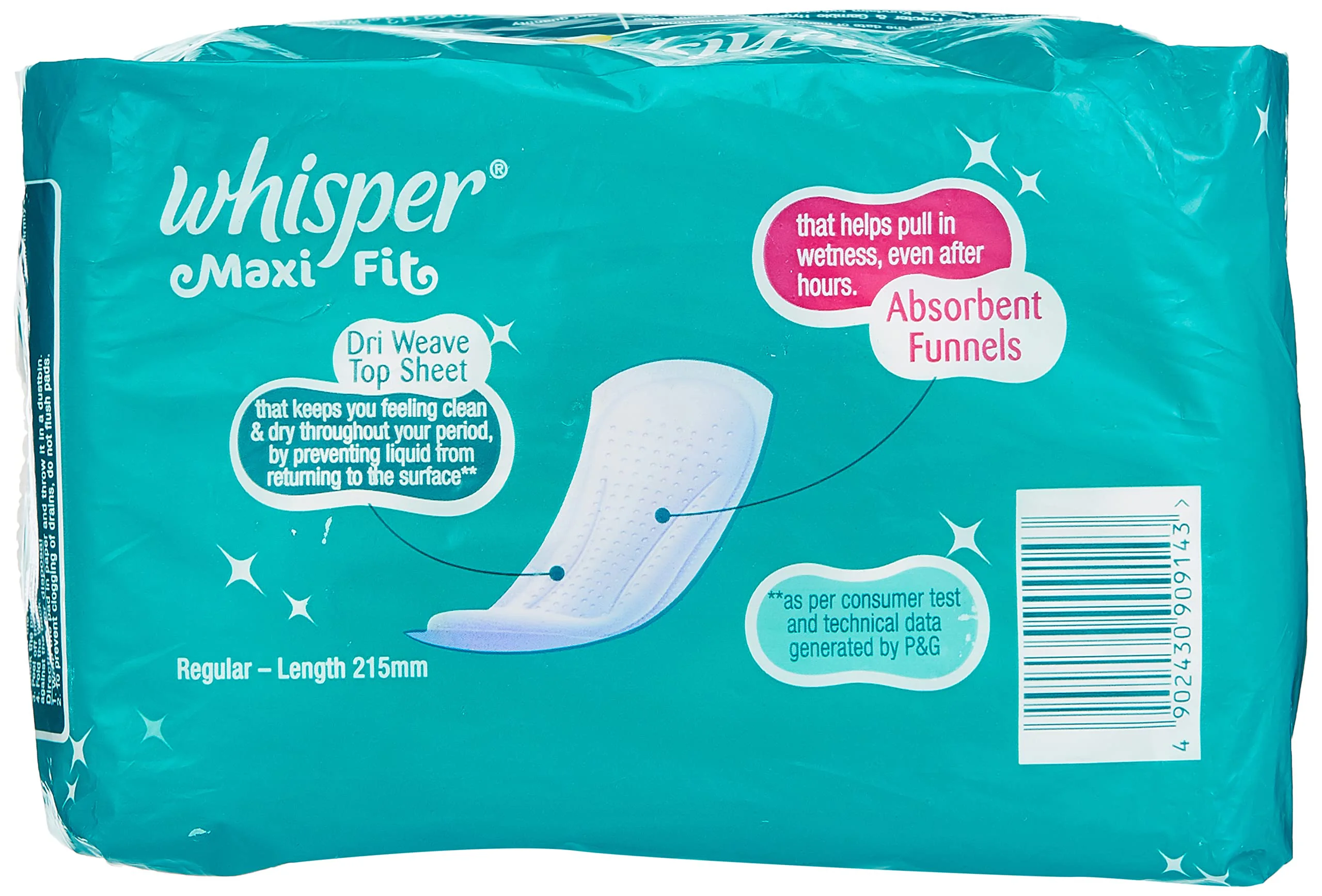Whisper Maxi Nights Sanitary Pads for Women, Regular, 8 Napkins - image 2