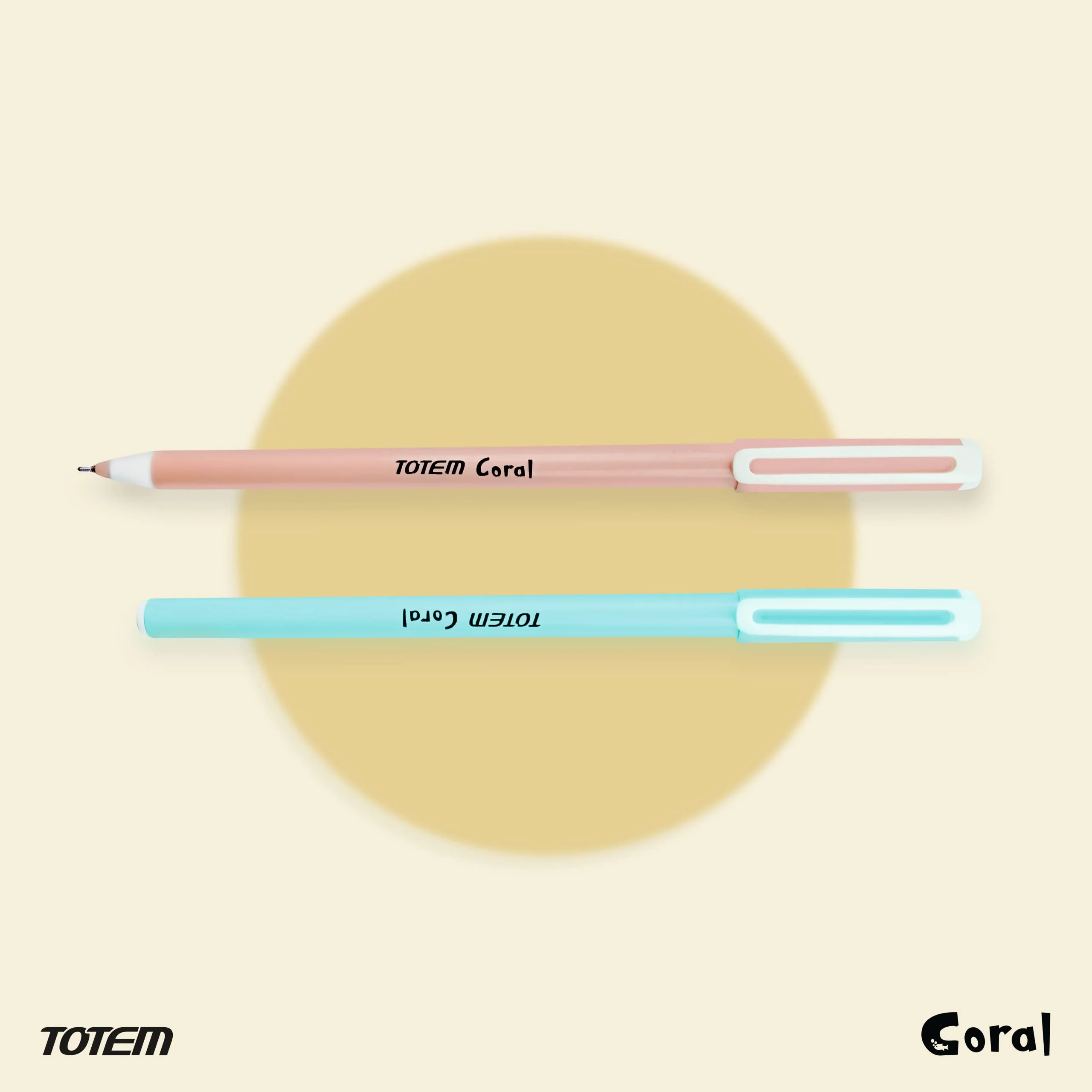 TOTEM Coral Ball Pens | 60 Blue Ink Pens | 0.7 mm Tip | Fragrance Ink | Cute Design | Fast Writing | Pen for Exams | Stationery Items | Stick - image 2
