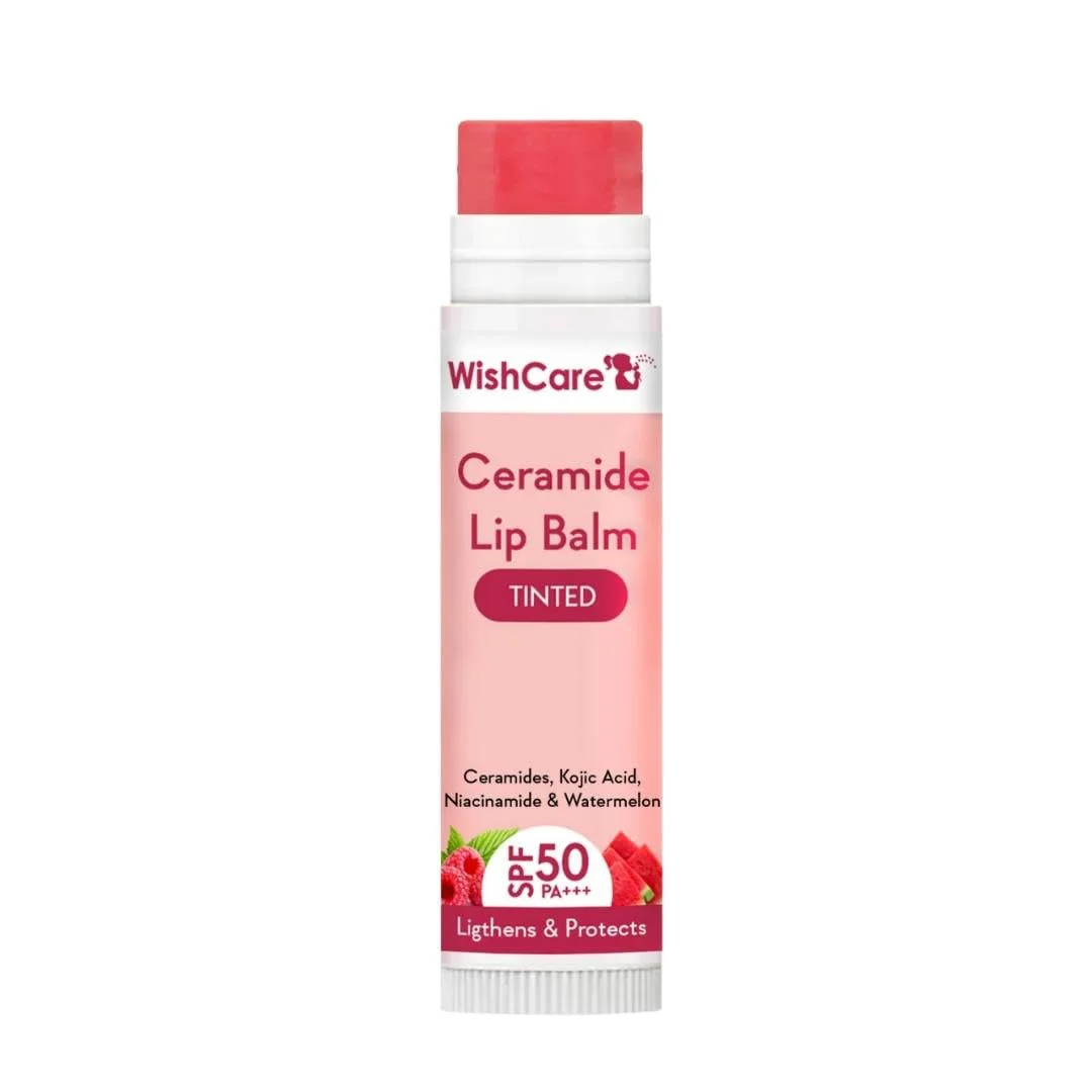 WishCare Tinted Ceramide Lip Balm with SPF50 PA+++ - Kojic Acid & Niacinamide - For Lip Lightening & Protection 5gm - image 2
