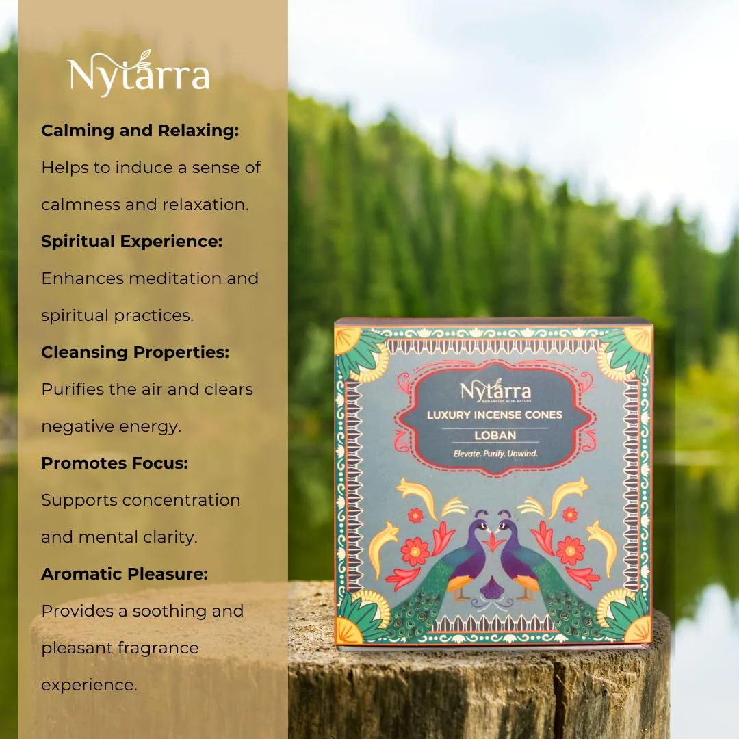 Nytarra's Loban Luxury Incense Cones | 40 pcs | Special Ceramic Holder | Dhoop Cones for Fragrance | Dhoop Cones for Pooja, Home, Office, Aromatherapy & Meditation - image 2