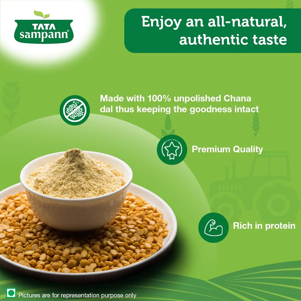 Tata Sampann 100% Chana Dal Fine Besan, Gram Flour, 1 Kg - image 1