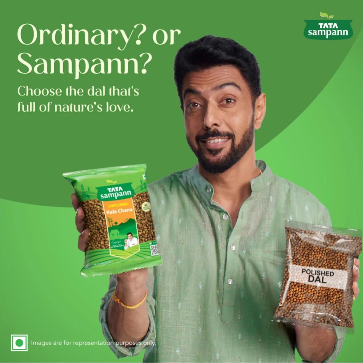 Tata Sampann Unpolished Kala (Black, Brown) Chana, 1kg - image 1