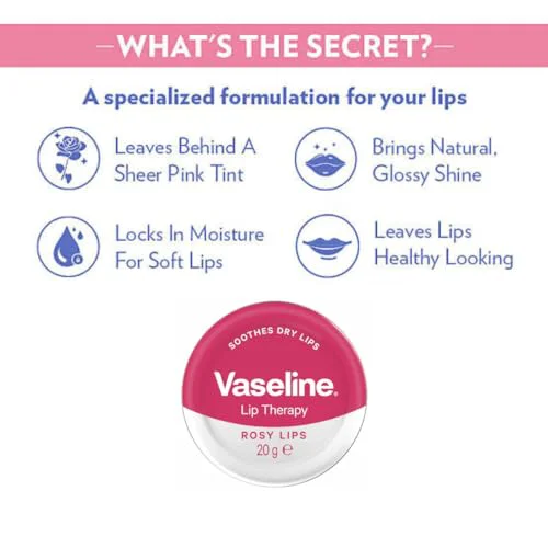 vaseline lip balm rosy lips | Rose lip balm Pack Of 2 | imported from poland - image 1
