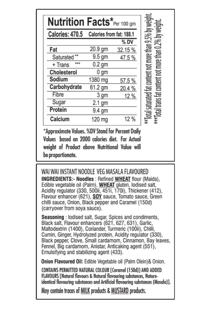 Wai Wai Ready To Eat Veg Masala Noodles, 420 Grams - image 1