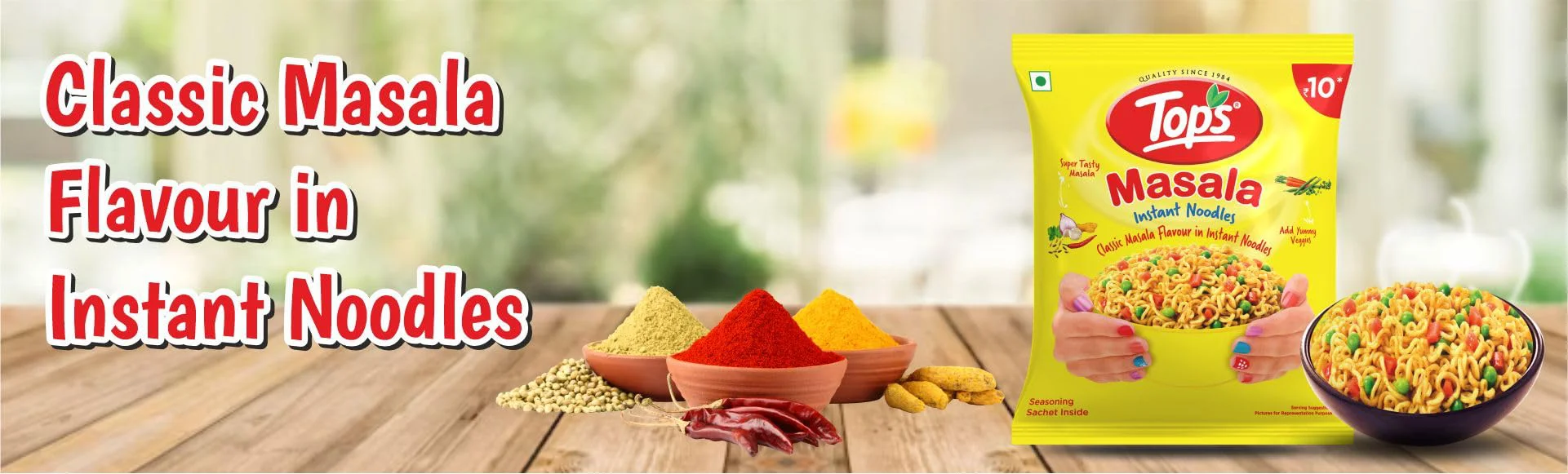 Tops Instant Masala Noodles -800 gm (16 Pouches x 50 gm) with Magical Taste of Masala - image 1