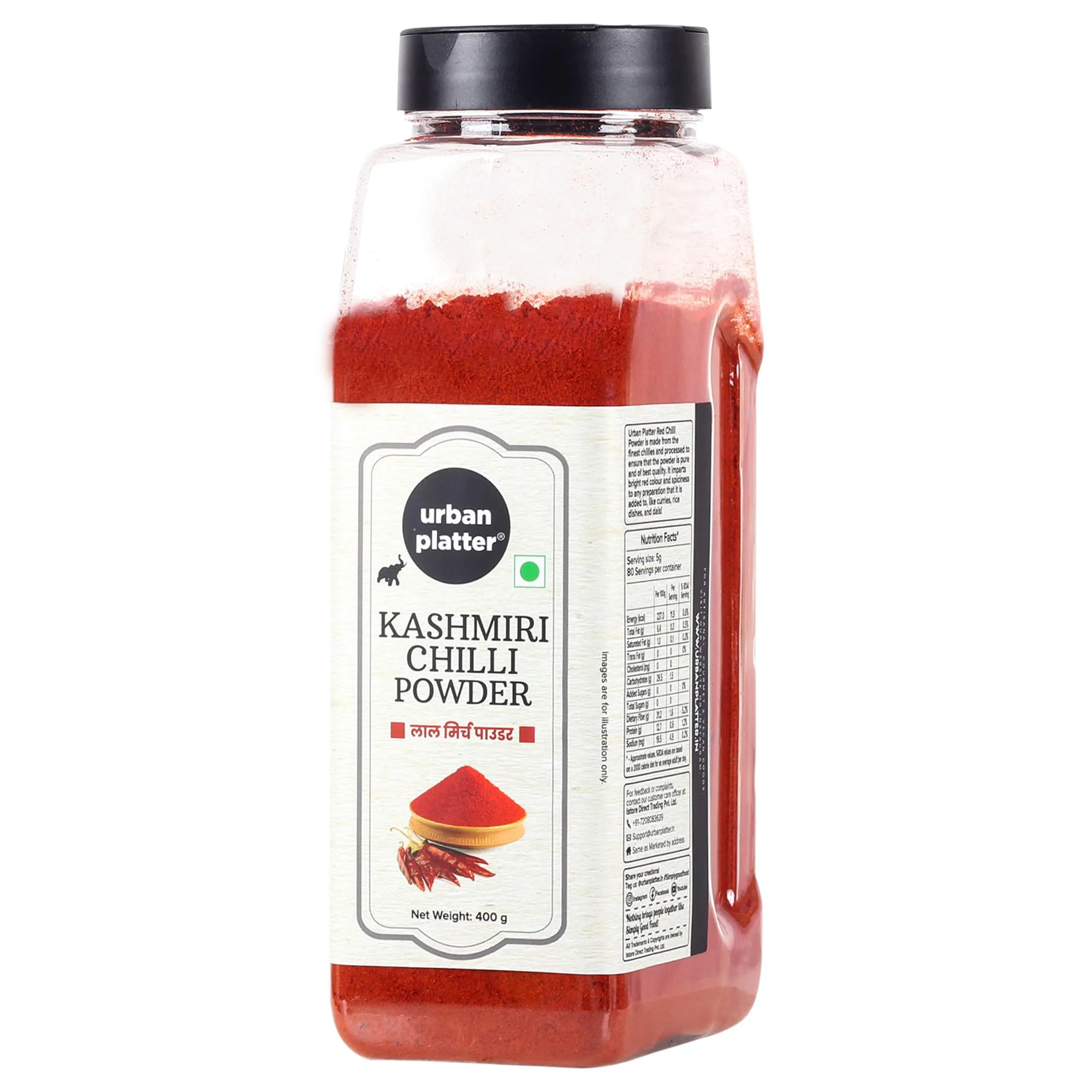 Urban Platter Kashmiri Red Chilli Powder, 400g | Medium Hot | Aromatic | Additive Free - image 2