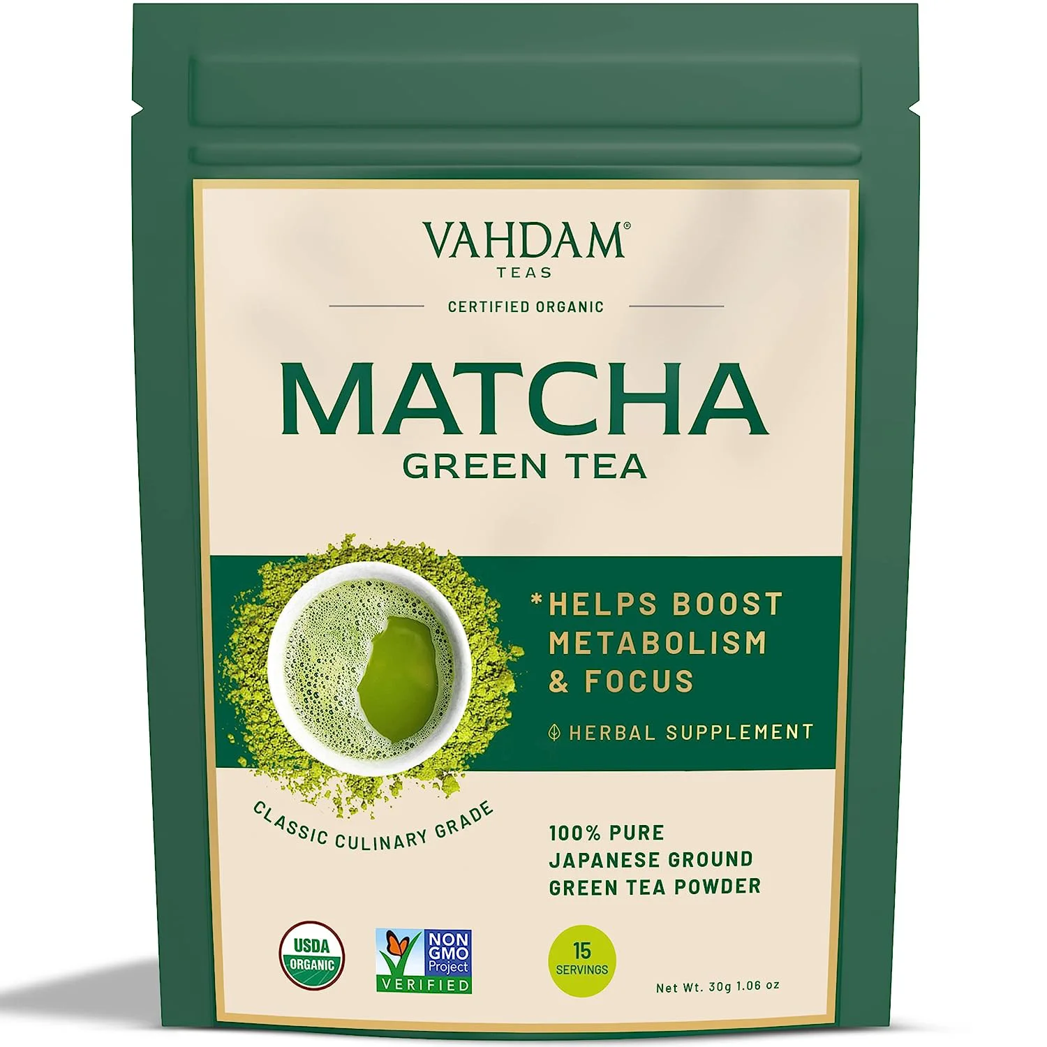VAHDAM Matcha Green Tea Powder, Japanese Matcha Green Tea, Sourced from Uji-Kyoto (Japan) - 50 gms