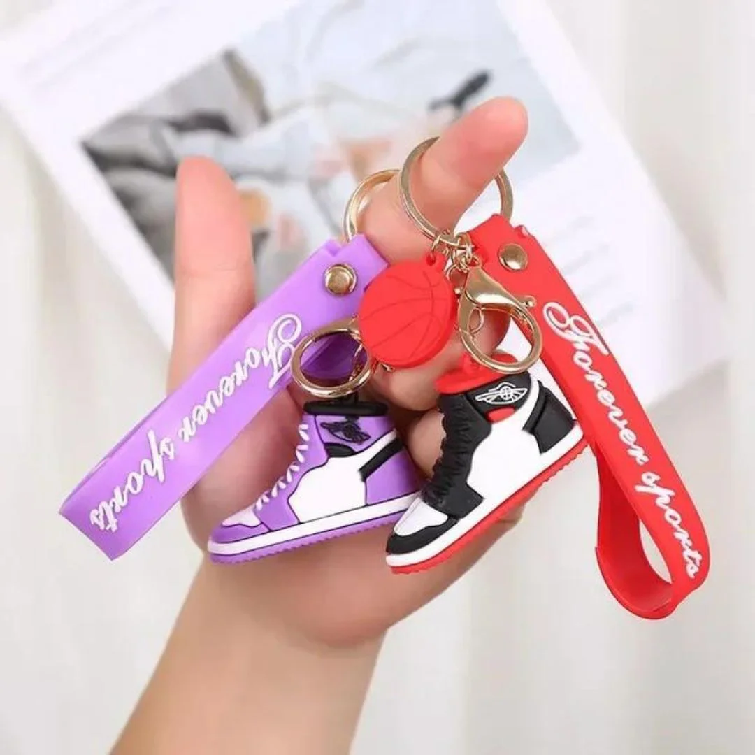 Whimsical 3D Rubber Silicon Cartoon Keyrings - Shoes ( Pack of 1 )