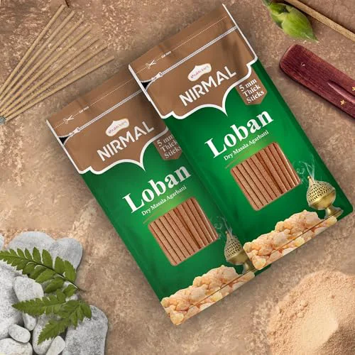 Shubhkart Nirmal Loban Dry Masala Agarbatti Zipper 125gms - 5mm Thick Sticks | Special Long Lasting Agarbatti for Puja, Havan, Rituals | Pooja Room Items for Aromatic Environment (Pack of 2) - image 1
