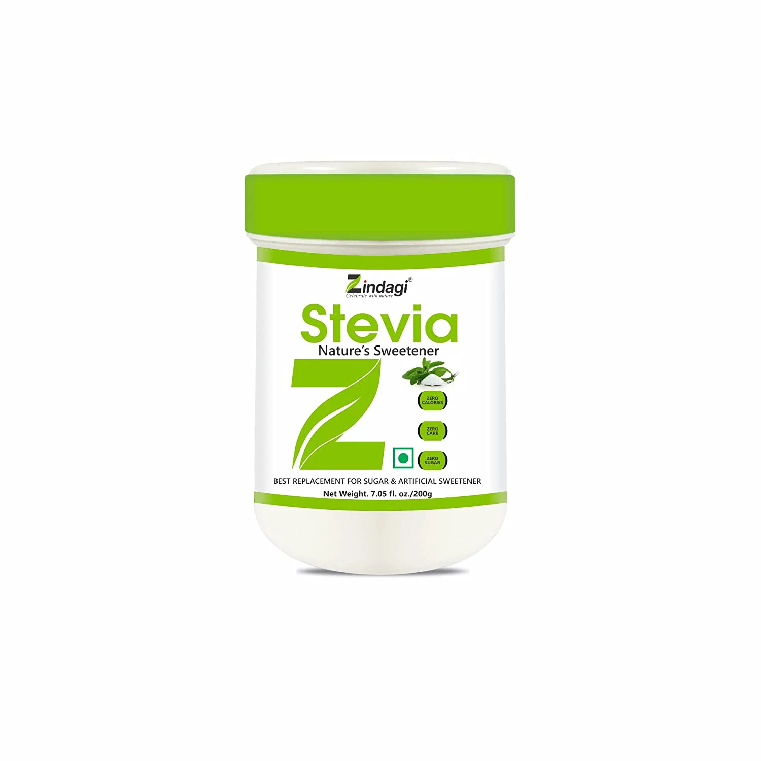 Zindagi Stevia Powder - Natural Stevia White Powder - Sugarfree Stevia Powder - Stevia Extract Powder - 200 gm