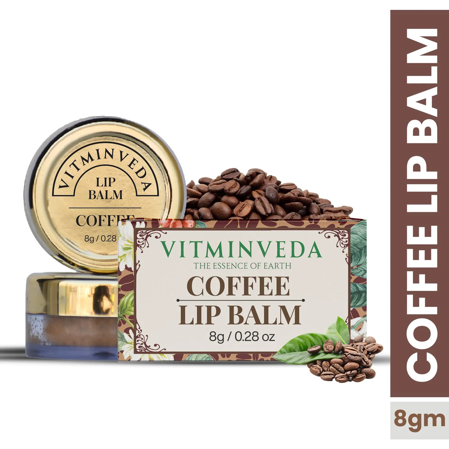 Vitminveda Coffee Lip Balm for Women & Men | 24 Hrs Moisturization of Chapped & Dry Lips with Shea Butter | Paraben & Sulphate Free Lip Gloss - 8 gm - image 2
