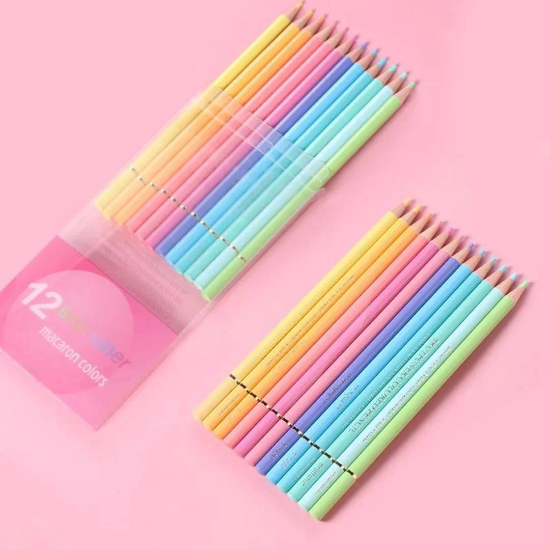 Vibrant Pastel Pencil Colours - Pack of 12 for Artistic Delight