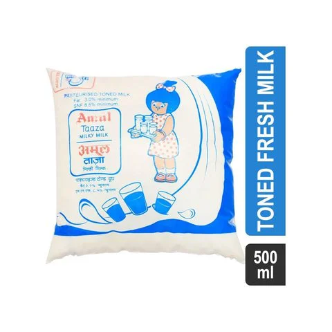 Amul Taaza Toned Fresh Milk, 500 ml - image 1