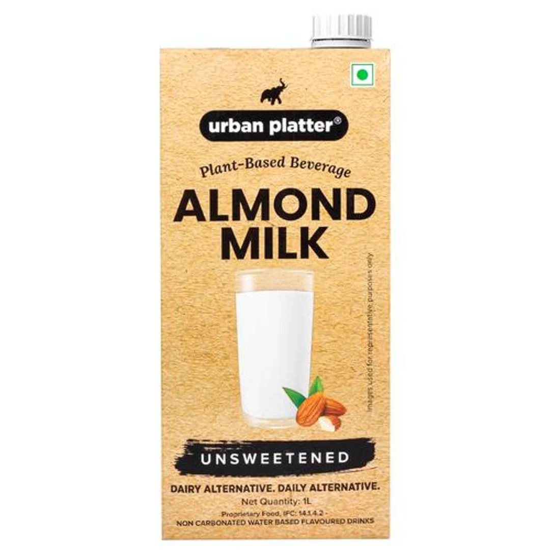 Urban Platter Almond Milk - Unsweetened, Lactose-Free, Plant-Based Milk Alternative, 1 L - image 2