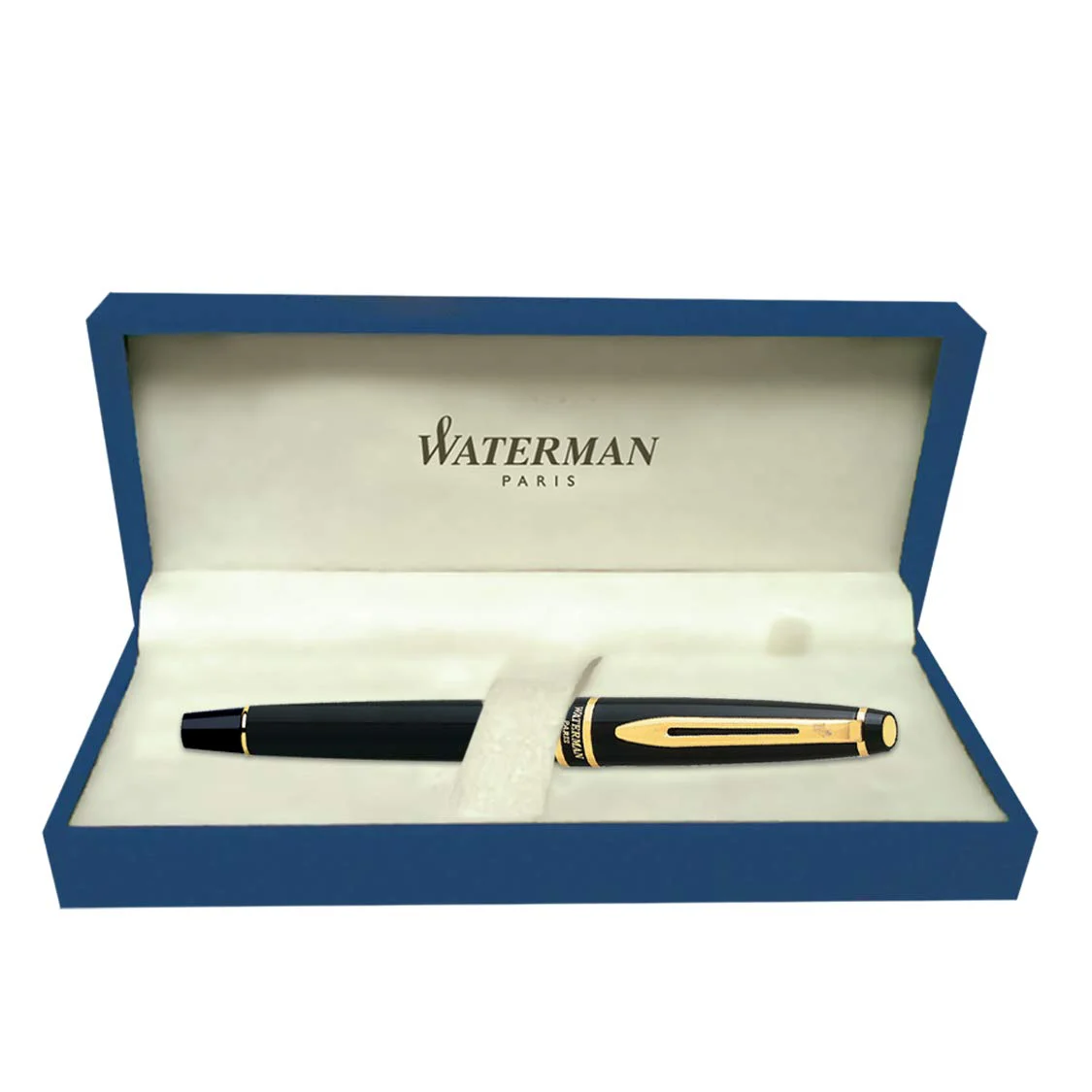 Waterman Expert Gold Trim Fountain Pen, Fine Nib (Black) - image 2