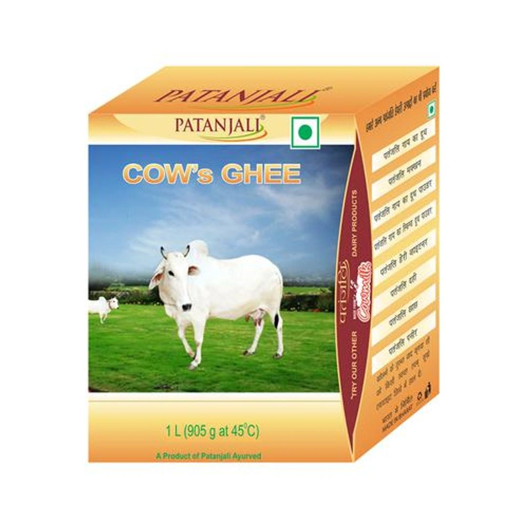 Patanjali Cow Ghee, 1 L Carton - image 1