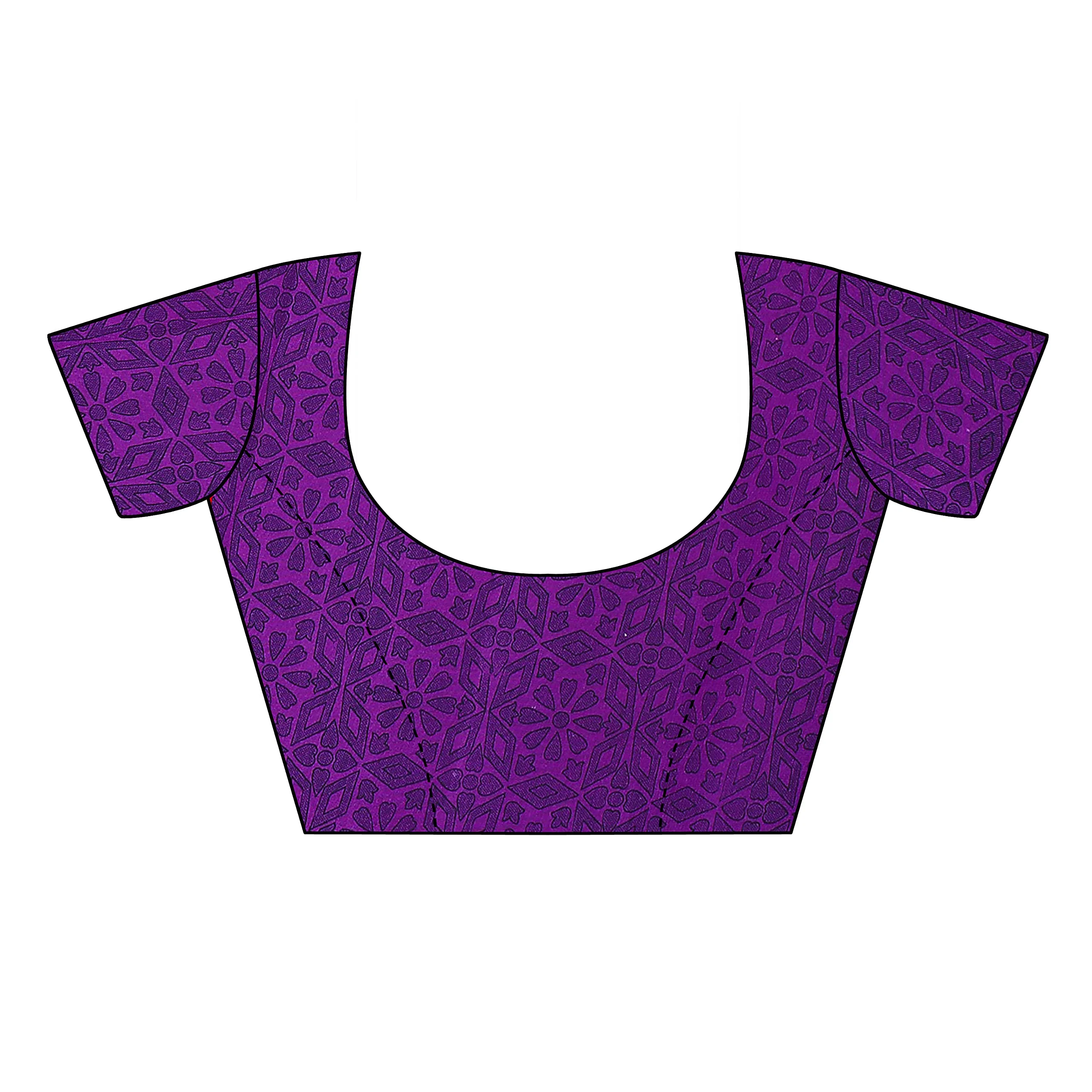 Tarshika Womens Printed Georgette Saree Without Blouse Piece(ROSEMARRY PURPLE_Free Size) - image 1