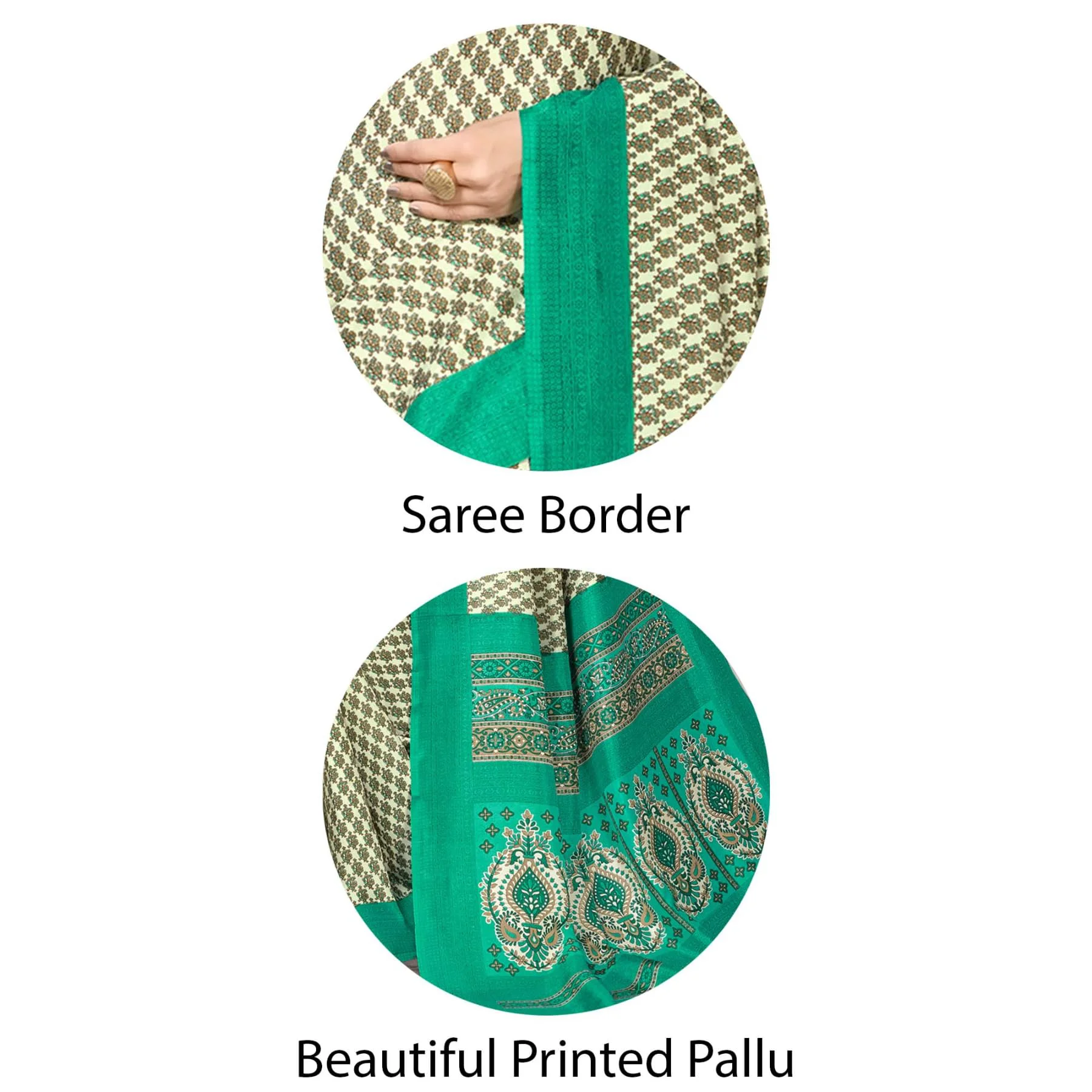 Vimla Women's Beige Malgudi Art Silk Uniform Saree with Blouse Piece (2313_Beige_Free Size) - image 2