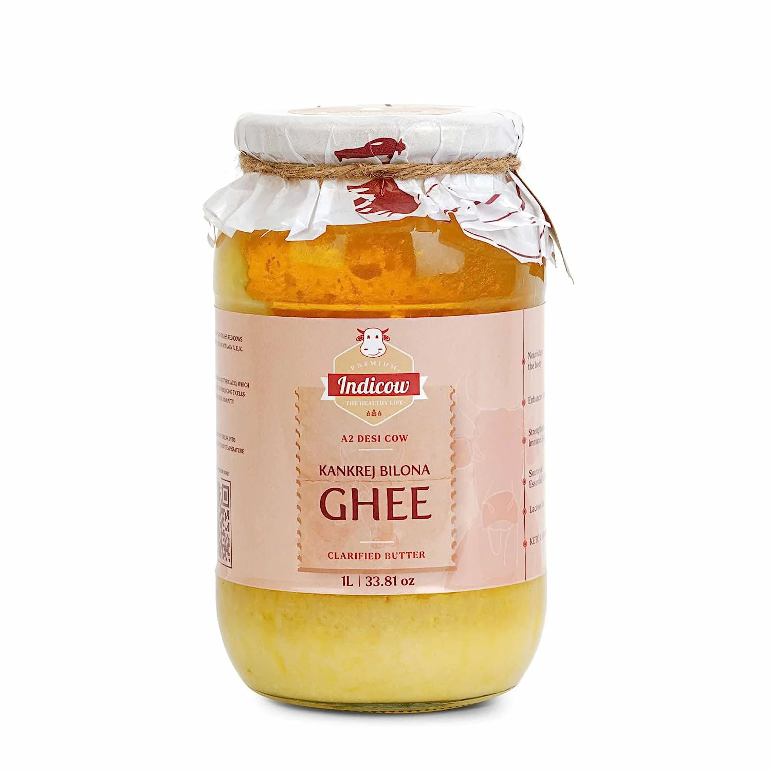 Indicow Foods Vedic Bilona A2 Cow Ghee - 1L (1000ml) - image 1