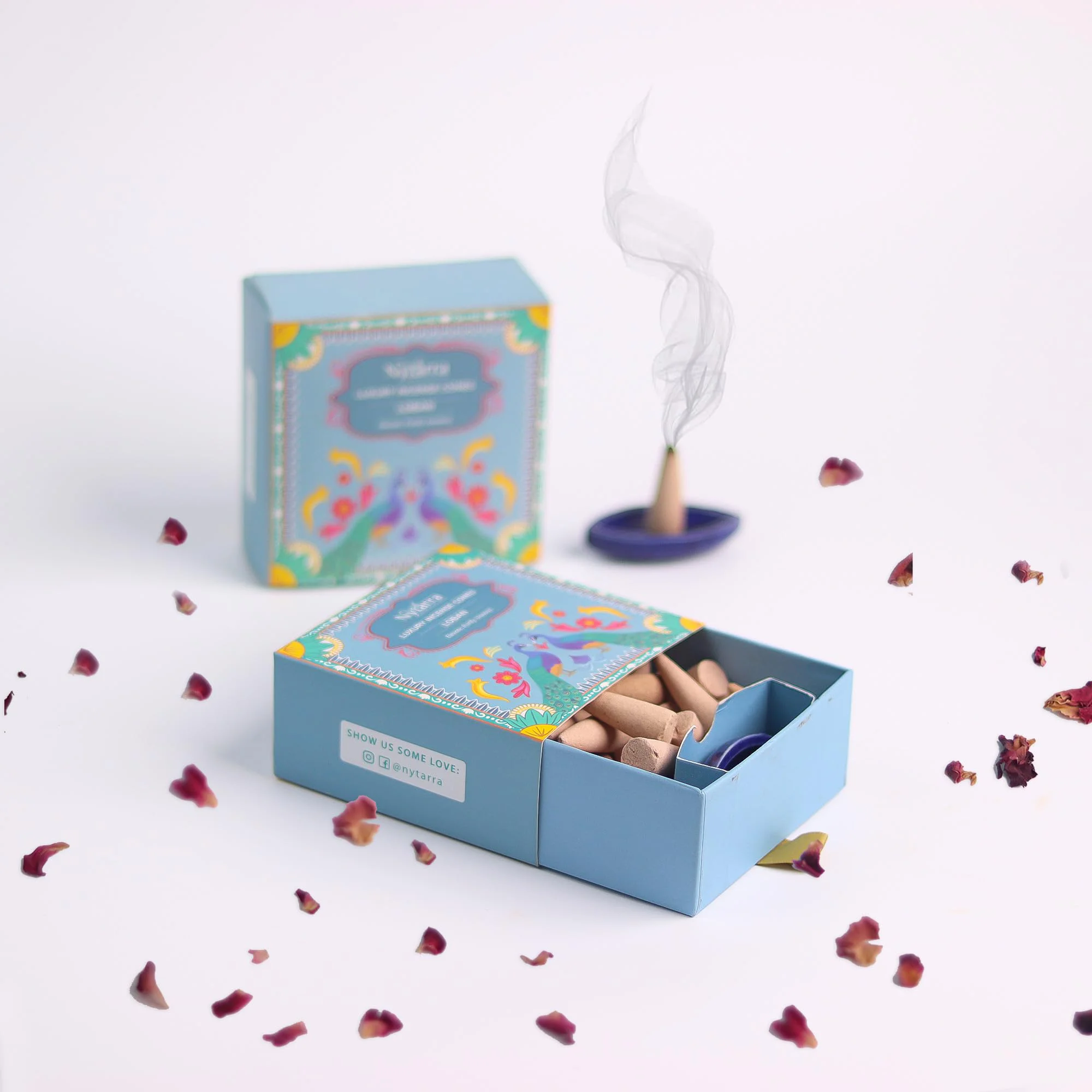 Nytarra's Loban Luxury Incense Cones | Pack of 3| 120 pcs | Special Ceramic Holder | Dhoop Cones for Fragrance | Dhoop Cones for Pooja, Home, Office, Aromatherapy & Meditation - image 1